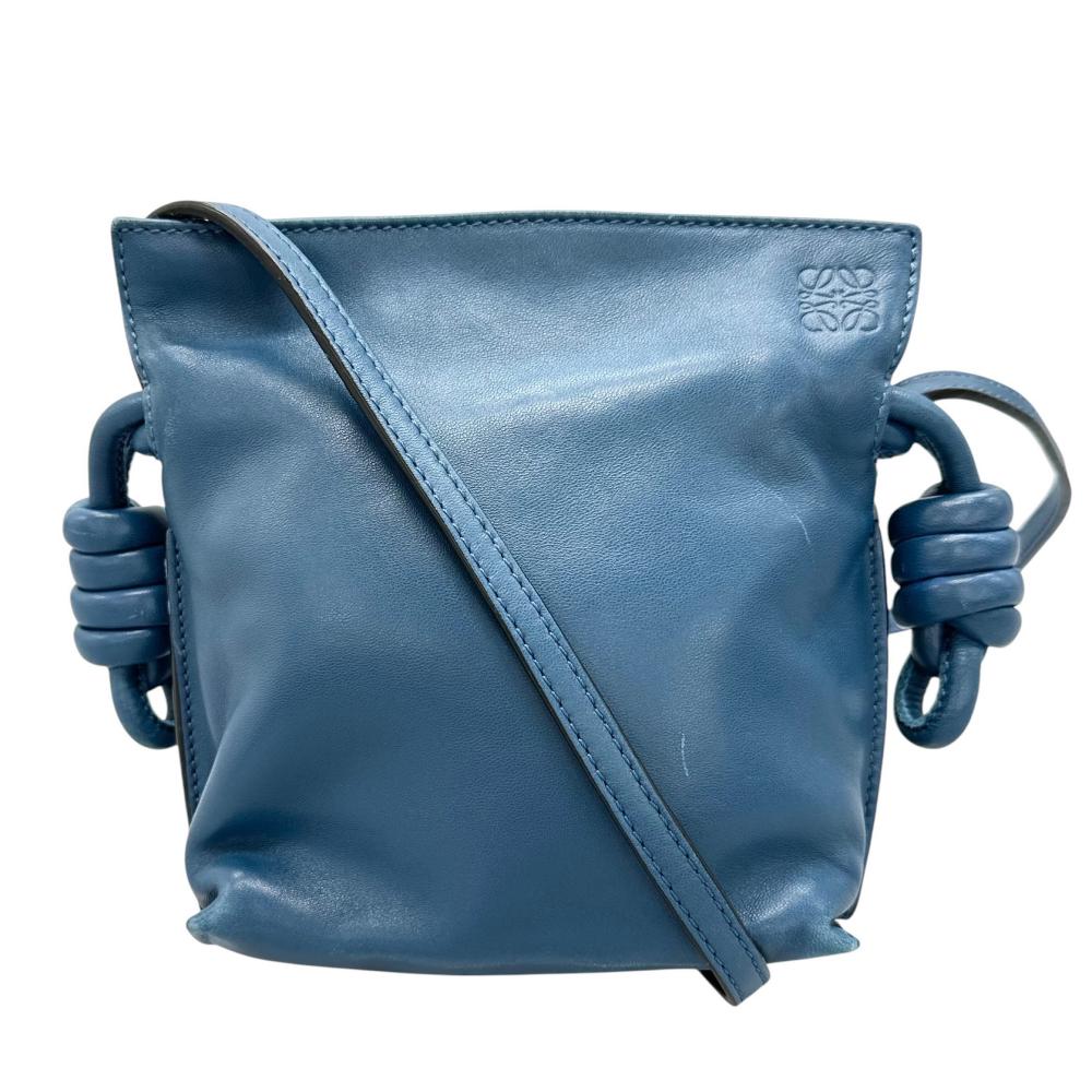 LOEWE ロエベ ショルダーバッグ フラメンコ ワンショルダー 261838 カーフ ブルー 青 レディース【中古品】