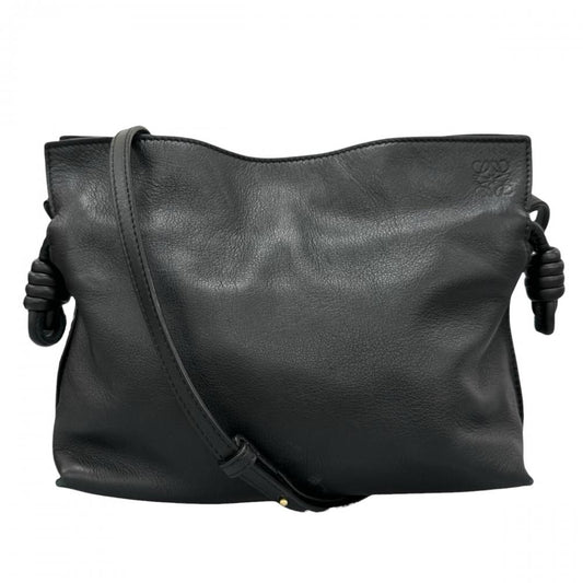 LOEWE ロエベ 2WAY アナグラムロゴ フラメンコクラッチミニ ショルダーバッグ クラッチバッグ レザー ブラック 黒 ゴールド金具 レディース【中古品】
