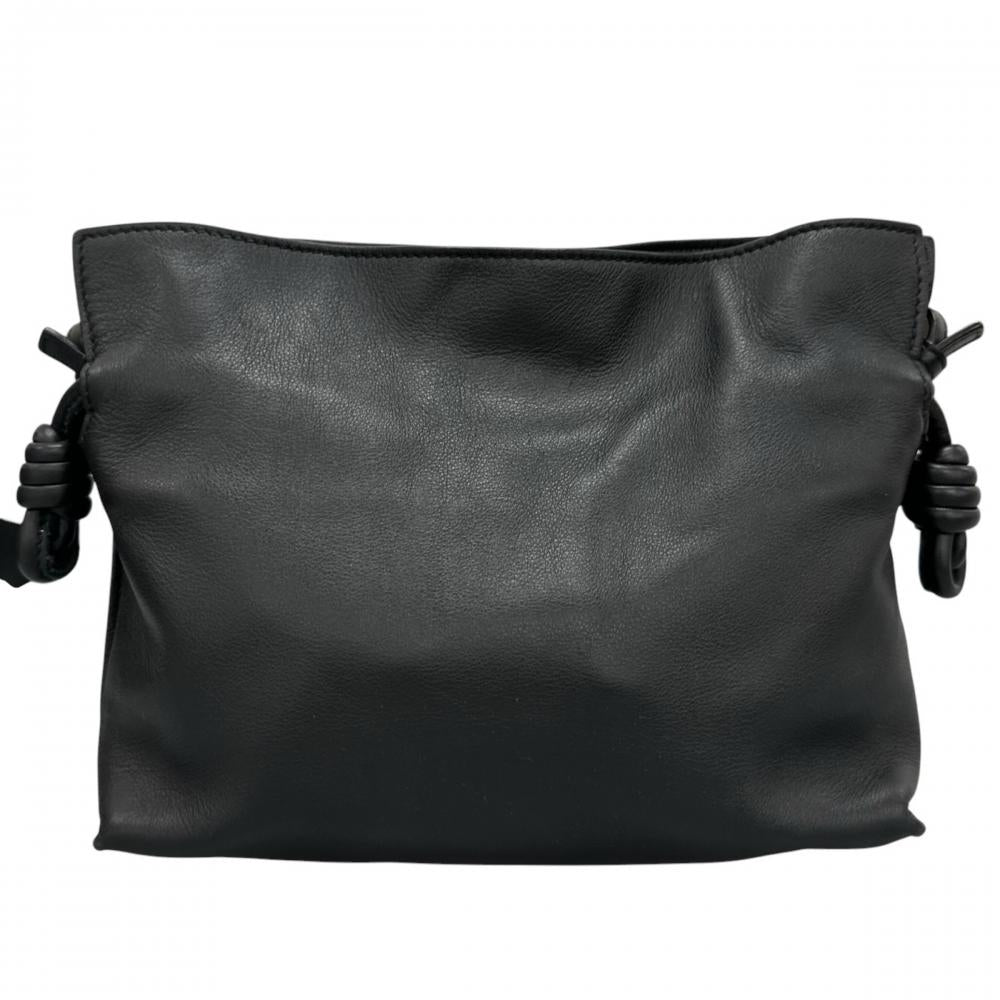 LOEWE ロエベ 2WAY アナグラムロゴ フラメンコクラッチミニ ショルダーバッグ クラッチバッグ レザー ブラック 黒 ゴールド金具 レディース【中古品】