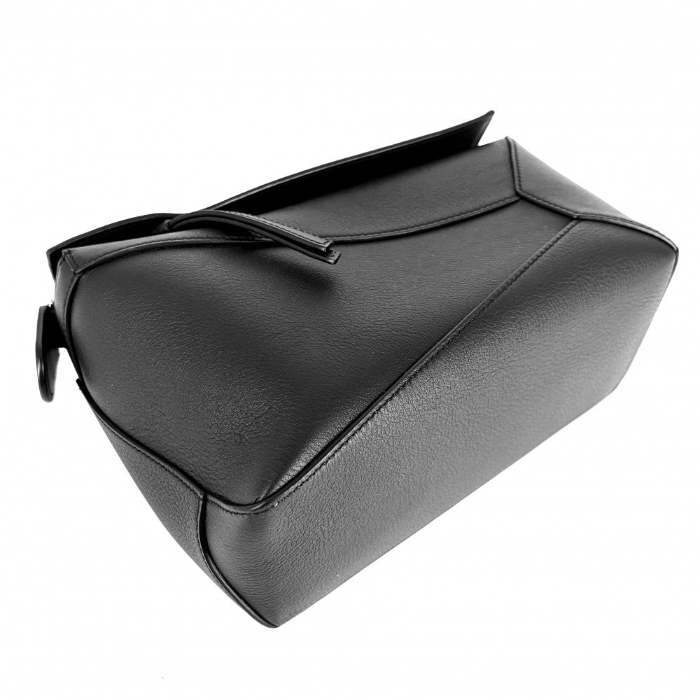 LOEWE ロエベ 2WAY パズルバッグ スモール ハンドバッグ ショルダーバッグ レザー ブラック 黒 シルバー金具 レディース【中古品】