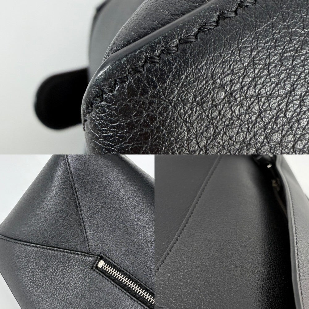 LOEWE ロエベ 2WAY パズルバッグ スモール ハンドバッグ ショルダーバッグ レザー ブラック 黒 シルバー金具 レディース【中古品】