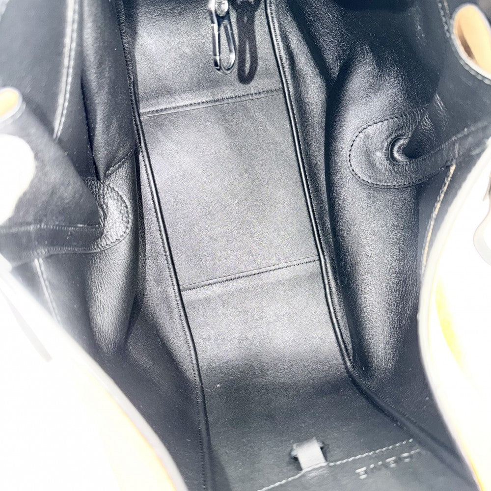 LOEWE ロエベ 2WAY アナグラム ハンモックバッグスモール ショルダーバッグ ハンドバッグ トートバッグ レザー スエード ブラウン 茶 ブラック 黒 シルバー金具 レディース【中古品】