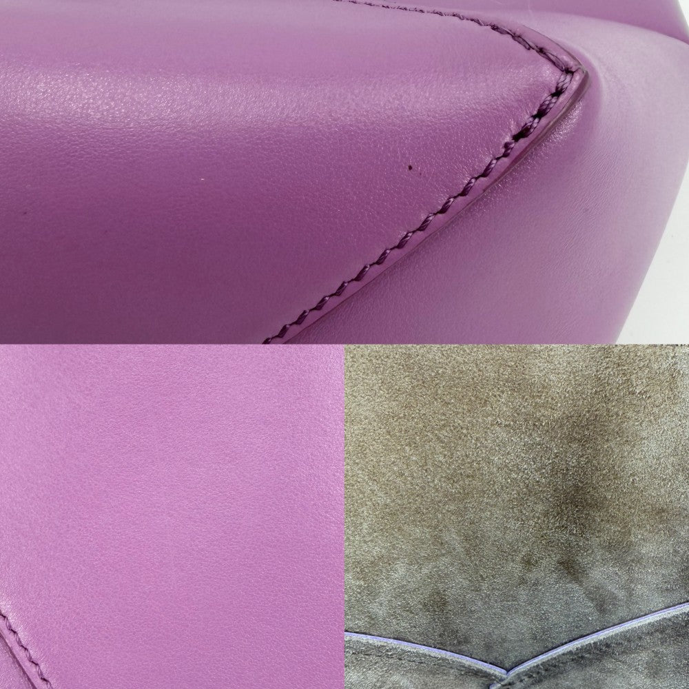 LOEWE ロエベ 2WAY パズル フォルド トート ミニ ハンドバッグ ショルダーバッグ PUZZLE FOLD TOTE トートバッグ A657V25X01 レザー パープル系 ゴールド金具 レディース【中古品】