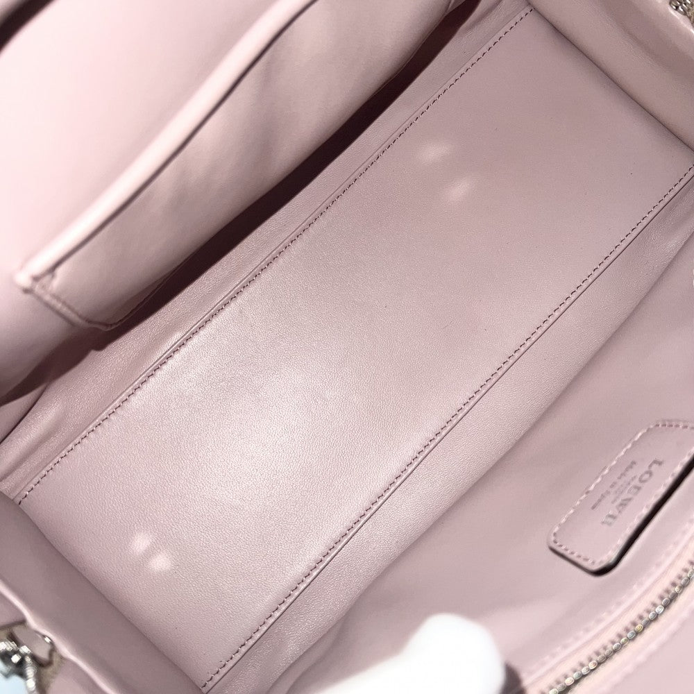 LOEWE ロエベ ハンドバッグ アナグラム アマソナ28 ミニボストンバッグ 352.69LA03 レザー ベージュ マルチカラー シルバー金具 レディース【中古品】