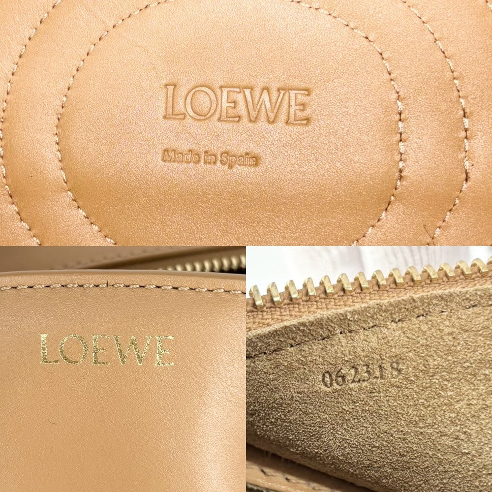【開店SALE】 LOEWE ロエベ 2WAY パセオ　スモール ハンドバッグ ショルダーバッグ A709P48X02 レザー ベージュ ゴールド金具 レディース【中古品】