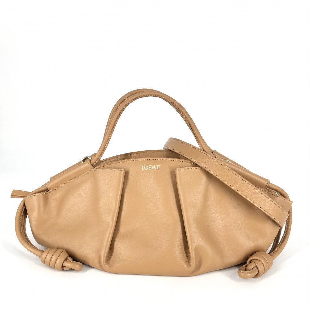 【開店SALE】 LOEWE ロエベ 2WAY パセオ　スモール ハンドバッグ ショルダーバッグ A709P48X02 レザー ベージュ ゴールド金具 レディース【中古品】