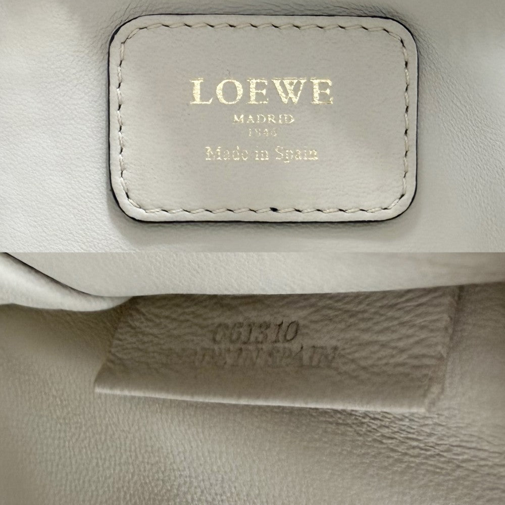 LOEWE ロエベ ハンドバッグ アナグラム アマソナ28 ミニボストンバッグ レザー ベージュ ブラウン 茶 ゴールド金具 レディース【中古品】