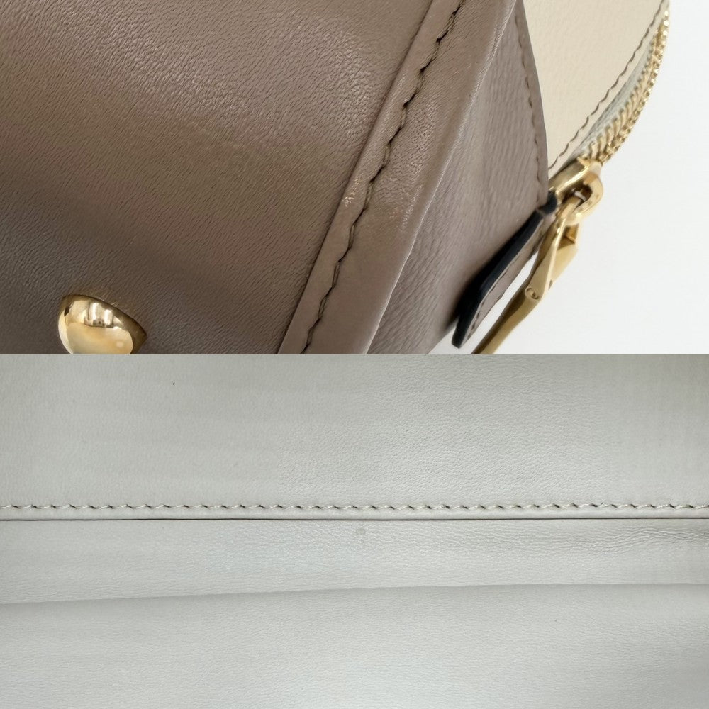 LOEWE ロエベ ハンドバッグ アナグラム アマソナ28 ミニボストンバッグ レザー ベージュ ブラウン 茶 ゴールド金具 レディース【中古品】