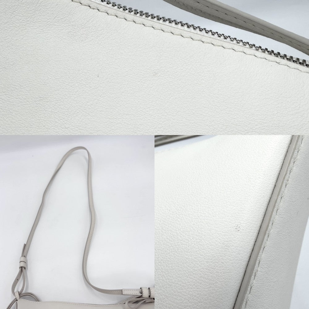 LOEWE ロエベ 2WAY アナグラム ハンモック ホーボーバッグミニ ハンドバッグ ショルダーバッグ レザー ホワイト 白 シルバー金具 レディース【中古品】