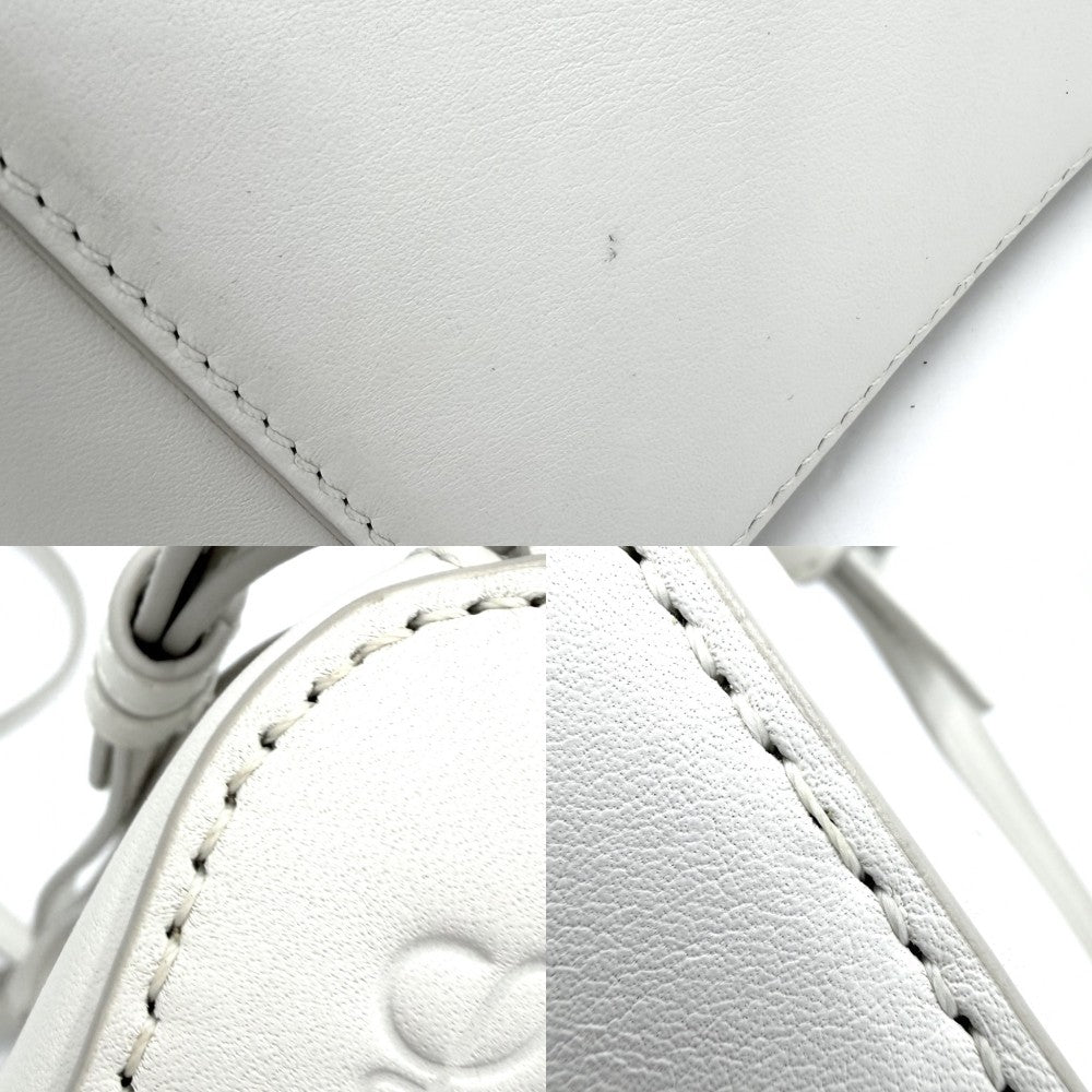 LOEWE ロエベ 2WAY アナグラム ハンモック ホーボーバッグミニ ハンドバッグ ショルダーバッグ レザー ホワイト 白 シルバー金具 レディース【中古品】