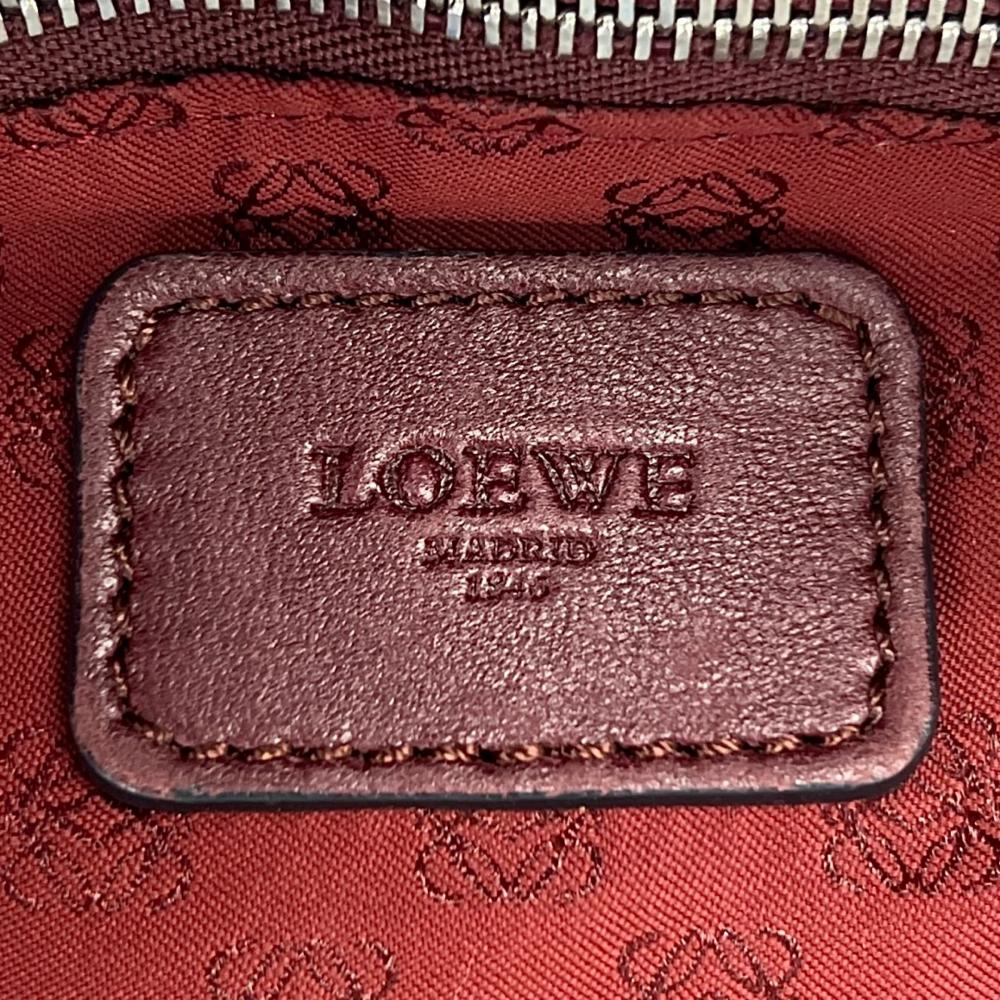 LOEWE ロエベ ハンドバッグ ナッパアイレ プリケット エナメル レッド 赤 シルバー金具 レディース【中古品】