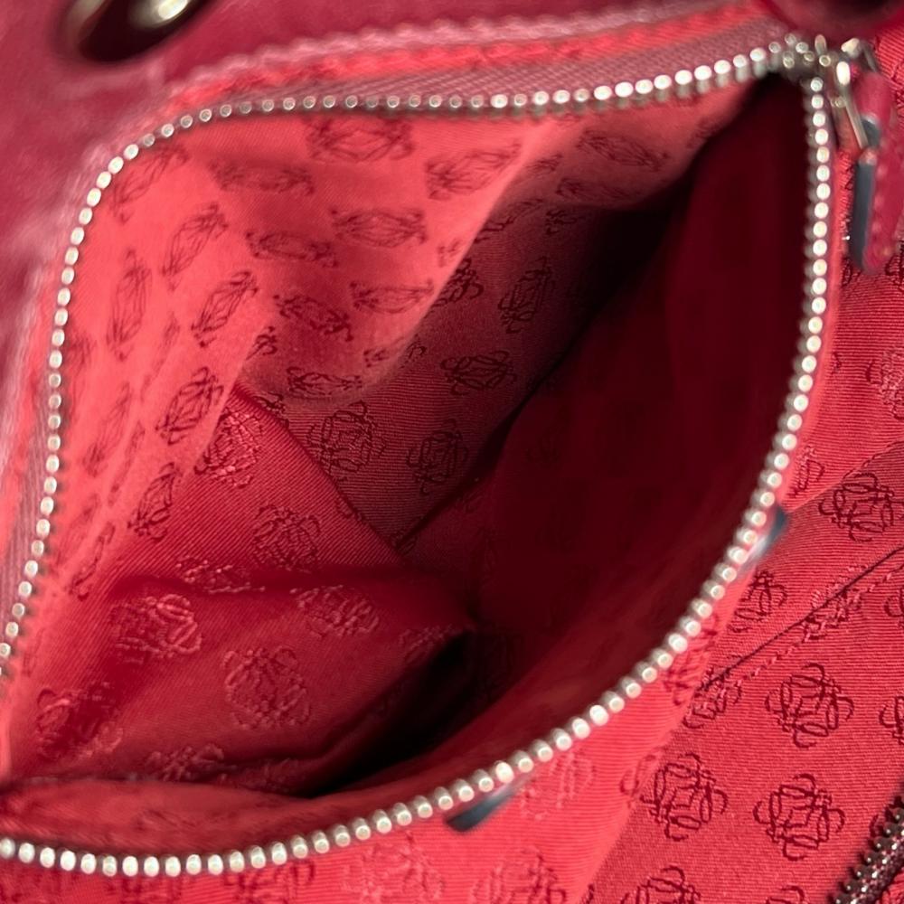 LOEWE ロエベ ハンドバッグ ナッパアイレ プリケット エナメル レッド 赤 シルバー金具 レディース【中古品】