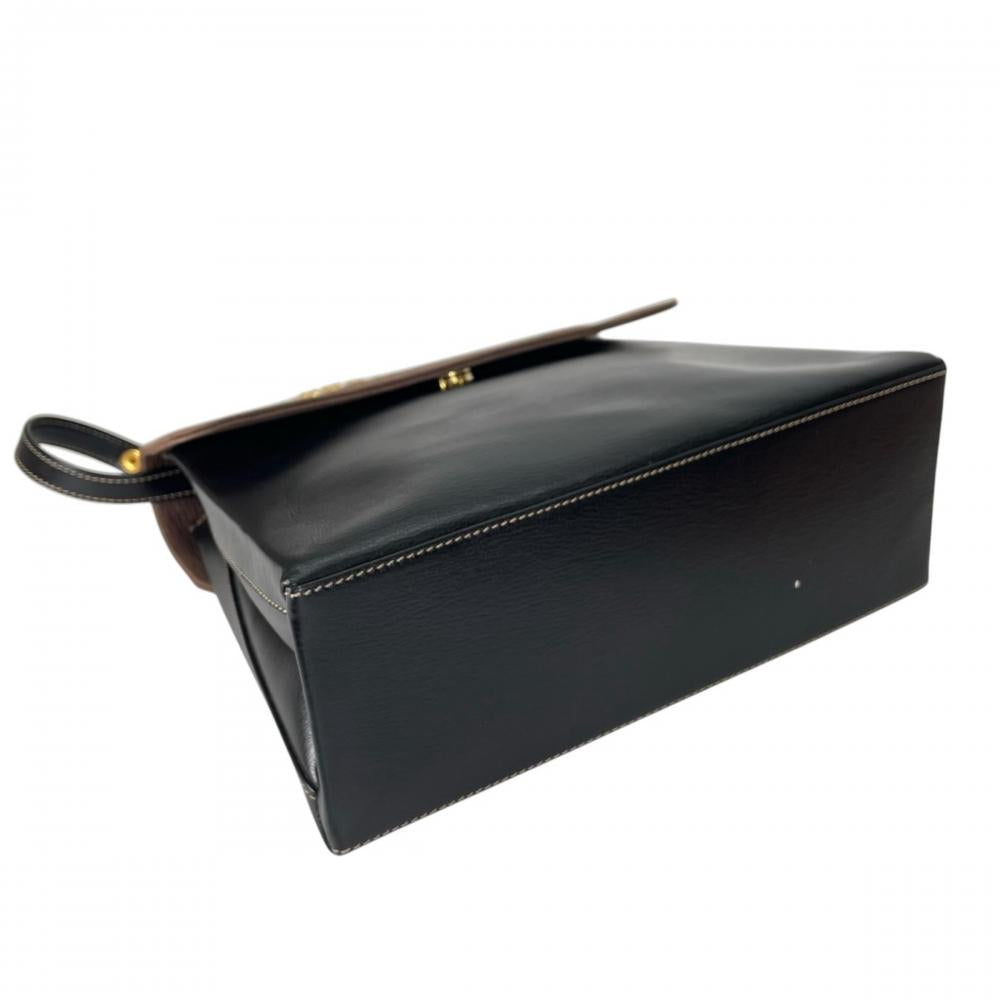 LOEWE ロエベ ハンドバッグ ベラスケス 2WAY カーフ ブラック 黒 ブラウン 茶 ゴールド金具 レディース【中古品】