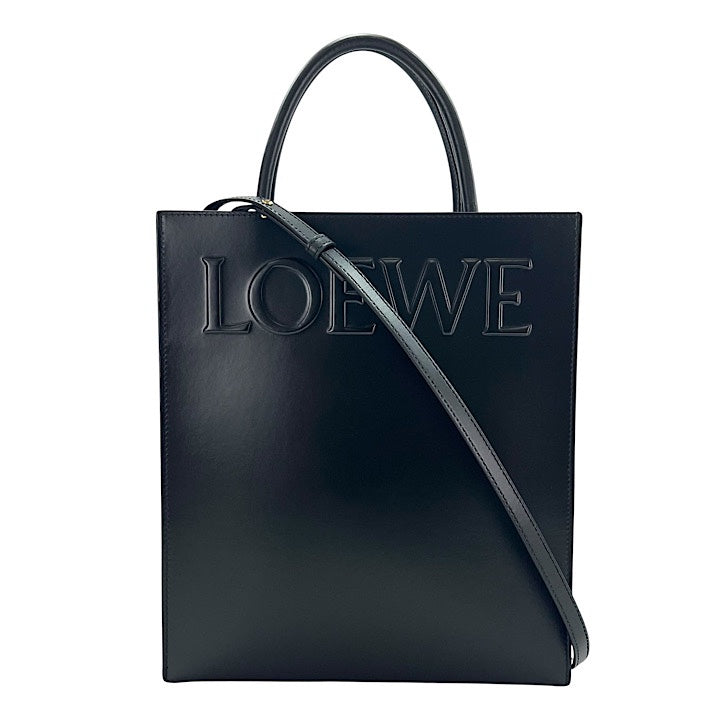 LOEWE ロエベ 2WAY スタンダードトート ハンドバッグ ショルダーバッグ ブラック 黒 ゴールド金具 レディース【中古品】