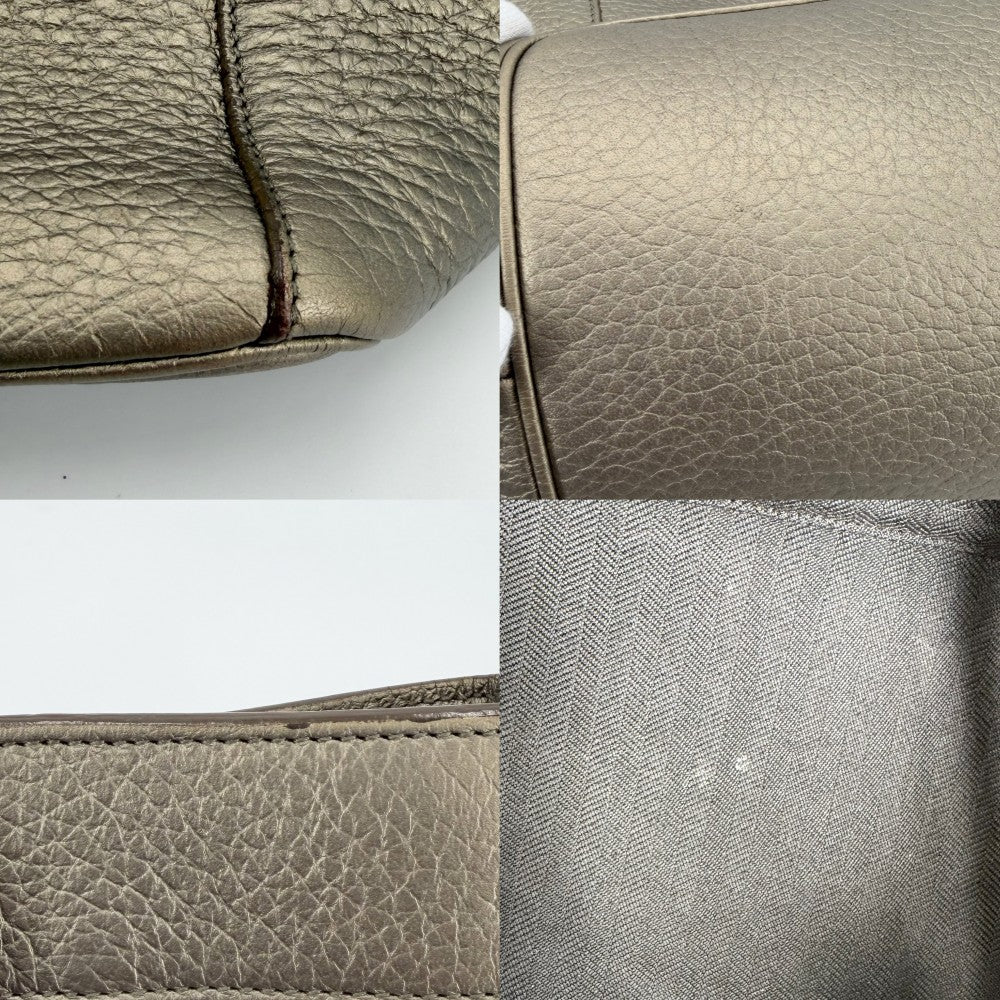 LOEWE ロエベ ハンドバッグ アナグラム フスタ トートバッグ レザー ゴールド シルバー金具 レディース【中古品】