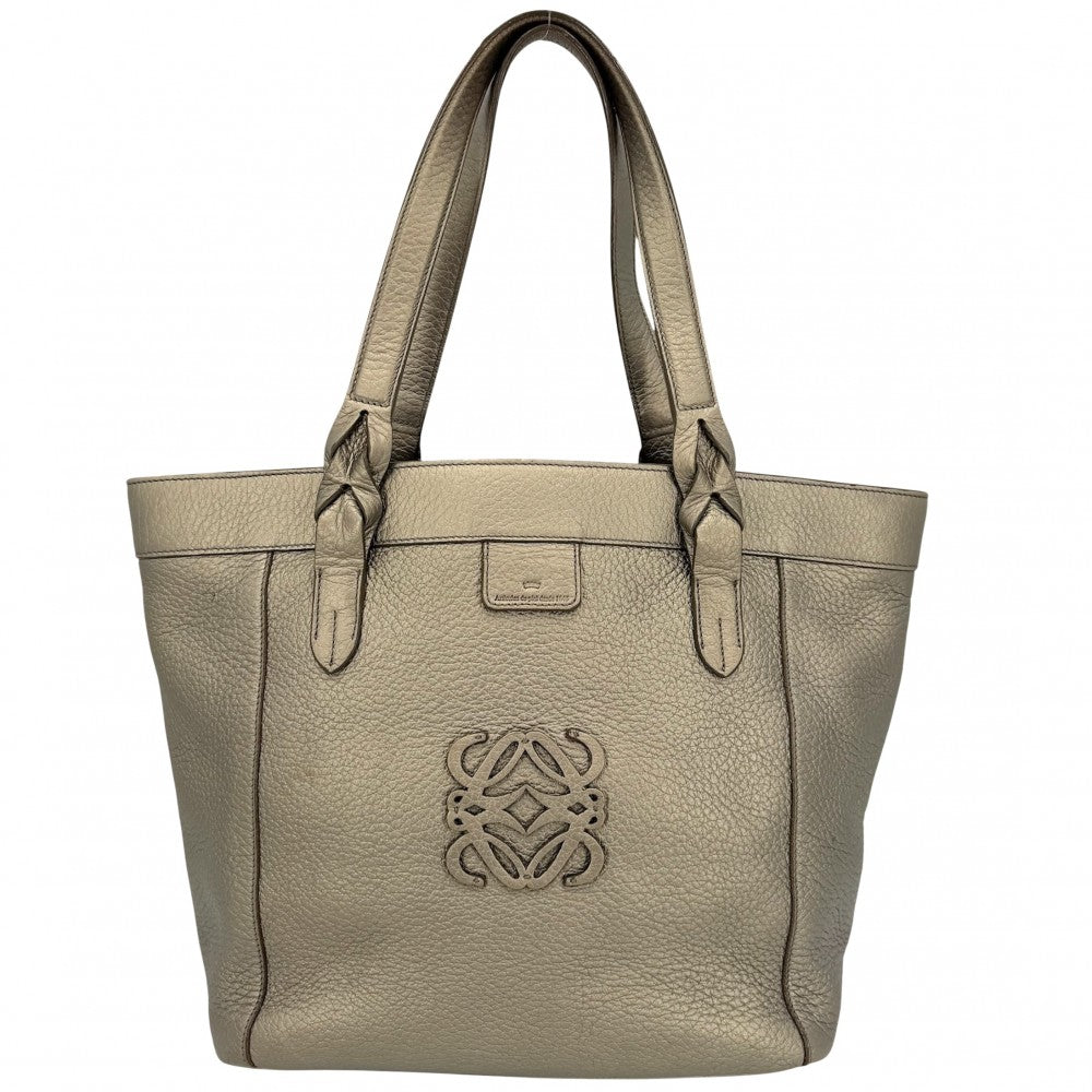 LOEWE ロエベ ハンドバッグ アナグラム フスタ トートバッグ レザー ゴールド シルバー金具 レディース【中古品】