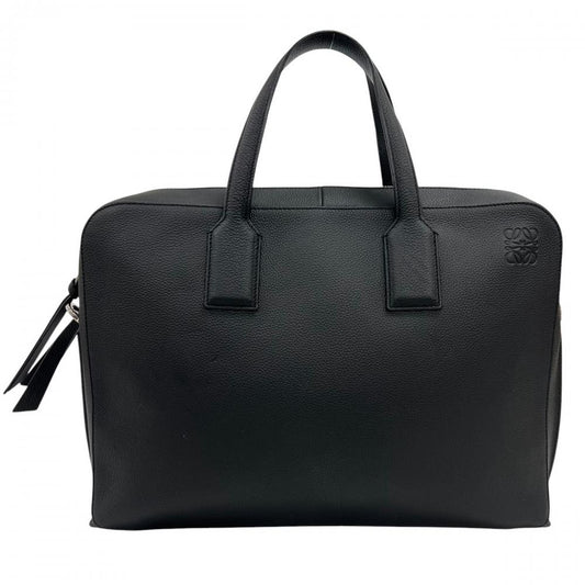 LOEWE ロエベ ビジネスバッグ ゴヤ スリム ブリーフケース ハンドバッグ レザー ブラック 黒 シルバー金具 メンズ【中古品】