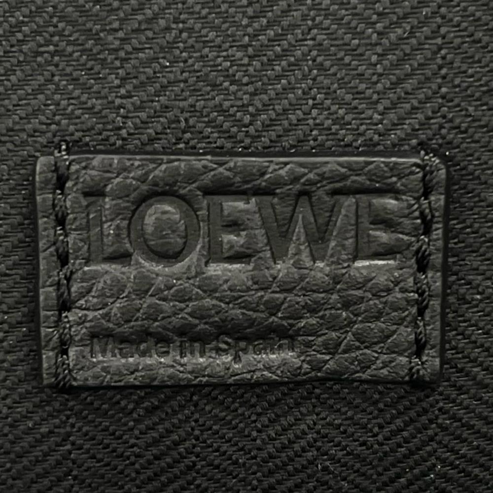 LOEWE ロエベ ビジネスバッグ ゴヤ スリム ブリーフケース ハンドバッグ レザー ブラック 黒 シルバー金具 メンズ【中古品】