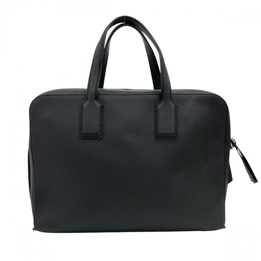 LOEWE ロエベ ビジネスバッグ ゴヤ スリム ブリーフケース ハンドバッグ レザー ブラック 黒 シルバー金具 メンズ【中古品】