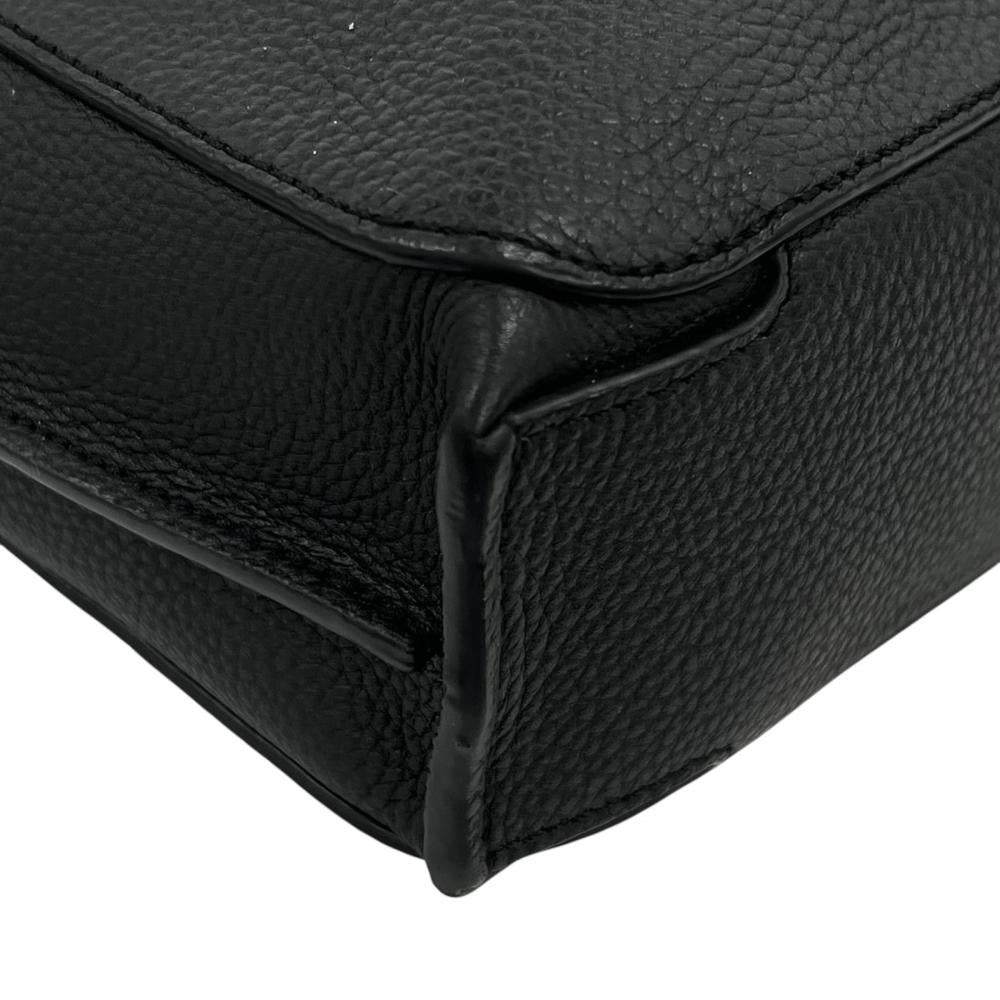 LOEWE ロエベ ビジネスバッグ ゴヤ スリム ブリーフケース ハンドバッグ レザー ブラック 黒 シルバー金具 メンズ【中古品】