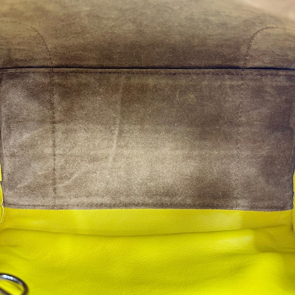 LOEWE ロエベ 2WAY アナグラム ハンドバッグ ショルダーバッグ アマソナ75 イエロー シルバー金具 レディース【中古品】