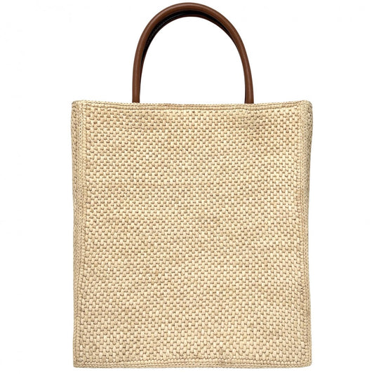 LOEWE ロエベ 2WAY ロゴ スタンダード A4 トートバッグ ショルダーバッグ かごバッグ A563R18X02 ラフィア レザー ベージュ ブラック 黒 ゴールド金具 レディース【中古品】