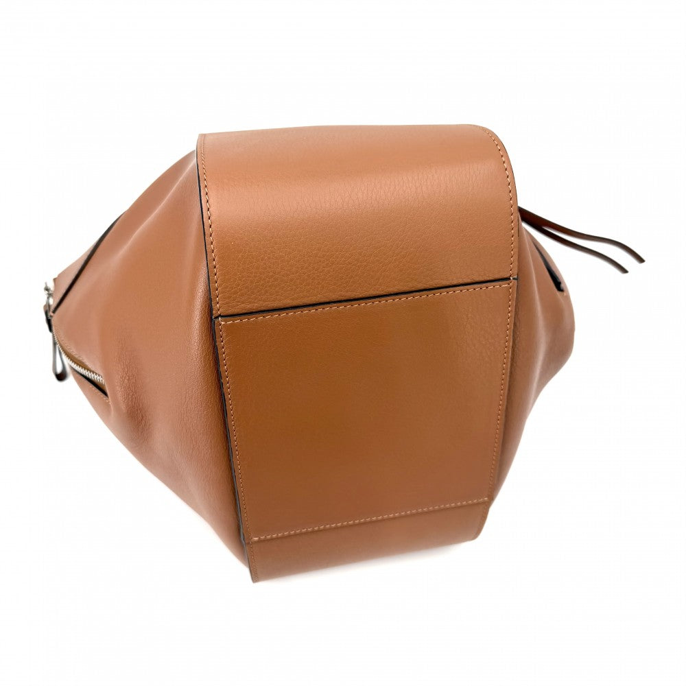 LOEWE ロエベ 2WAY ハンモックバッグ ショルダーバッグ ハンドバッグ トートバッグ レザー 387.30.S35 カーフ ブラウン 茶 シルバー金具 レディース【中古品】