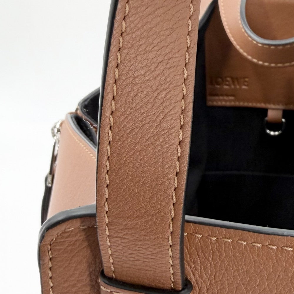 LOEWE ロエベ 2WAY ハンモックバッグ ショルダーバッグ ハンドバッグ トートバッグ レザー 387.30.S35 カーフ ブラウン 茶 シルバー金具 レディース【中古品】