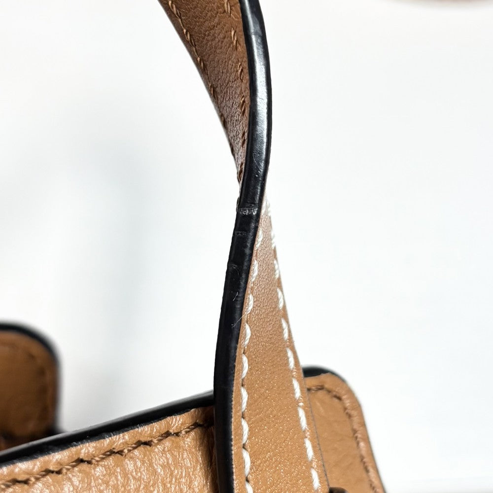 LOEWE ロエベ 2WAY ハンモック ミニ ショルダーバッグ ハンドバッグ カーフ ブラウン 茶 ゴールド金具 レディース【中古品】