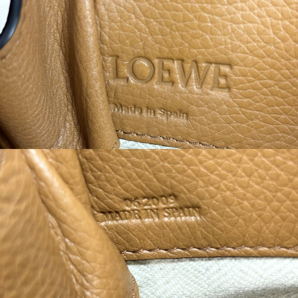 LOEWE ロエベ 2WAY ハンモック ミニ ショルダーバッグ ハンドバッグ カーフ ブラウン 茶 ゴールド金具 レディース【中古品】