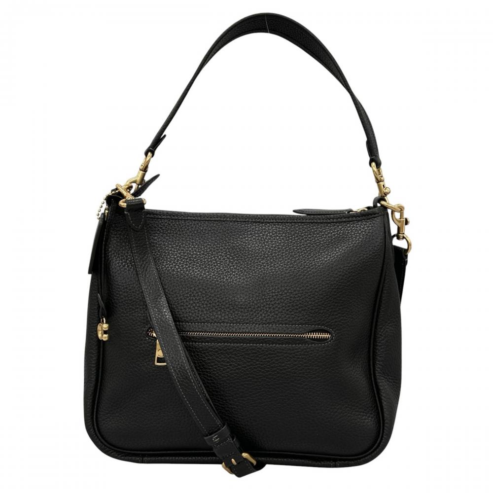 COACH コーチ ショルダーバッグ ケリー キーホルダー付き CC435 レザー ブラック 黒 ゴールド金具 レディース【中古品】