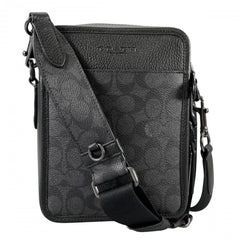 COACH コーチ ショルダーバッグ シグネチャー サリバン クロスボディ CW388 PVCコーティングキャンバス ブラック 黒 ブラック金具 メンズ【中古品】