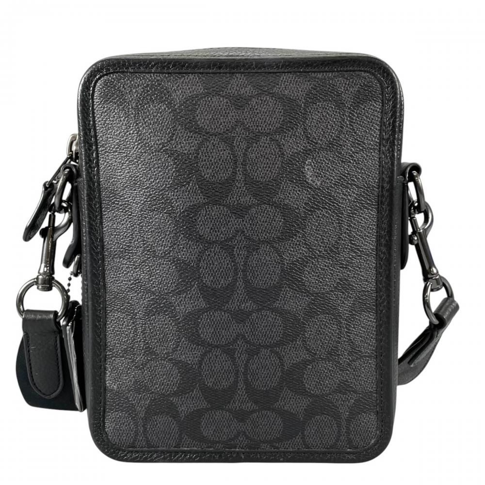 COACH コーチ ショルダーバッグ シグネチャー サリバン クロスボディ CW388 PVCコーティングキャンバス ブラック 黒 ブラック金具 メンズ【中古品】