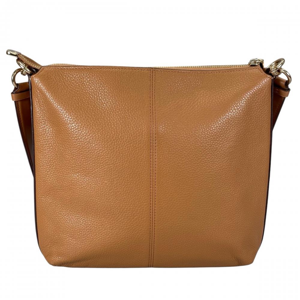 COACH コーチ ショルダーバッグ メイファイル ロゴ金具 F34823 ペプルレザー ブラウン 茶 ゴールド金具 レディース【中古品】