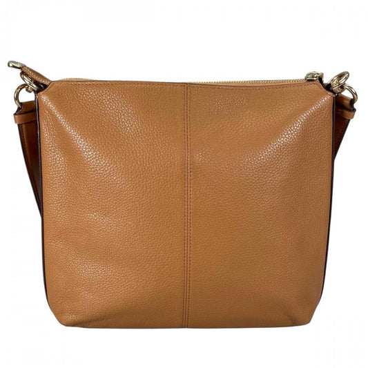COACH コーチ ショルダーバッグ メイファイル ロゴ金具 F34823 ペプルレザー ブラウン 茶 ゴールド金具 レディース【中古品】