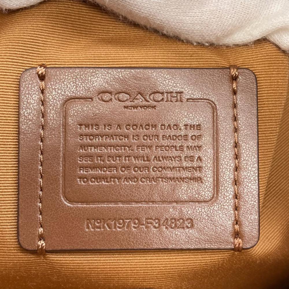 COACH コーチ ショルダーバッグ メイファイル ロゴ金具 F34823 ペプルレザー ブラウン 茶 ゴールド金具 レディース【中古品】