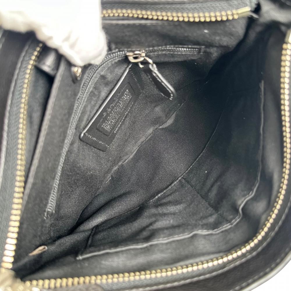 COACH コーチ ショルダーバッグ チャールズ クロスボディ F54780 スムースレザー ブラック 黒 シルバー金具 メンズ【中古品】