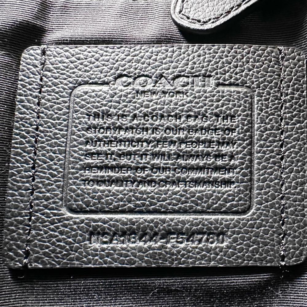 COACH コーチ ショルダーバッグ チャールズ クロスボディ F54780 スムースレザー ブラック 黒 シルバー金具 メンズ【中古品】