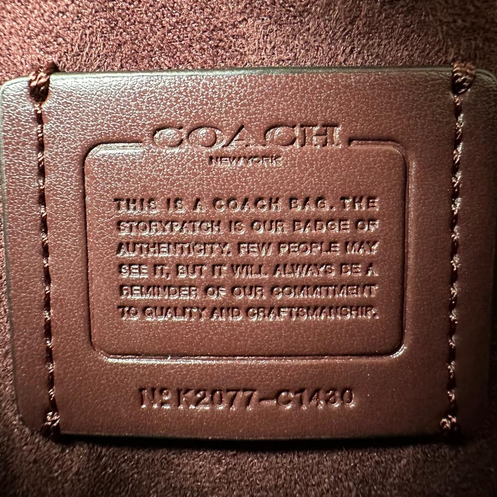 COACH コーチ ショルダーバッグ シグネチャー エレン ハーフムーン C1430 PVCコーティングキャンバス ブラウン 茶 ゴールド金具 レディース【中古品】
