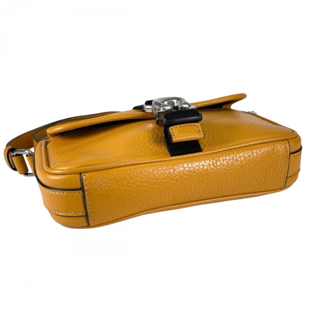 COACH コーチ ショルダーバッグ ベック CM335 ペブルレザー イエロー シルバー金具 レディース【中古品】