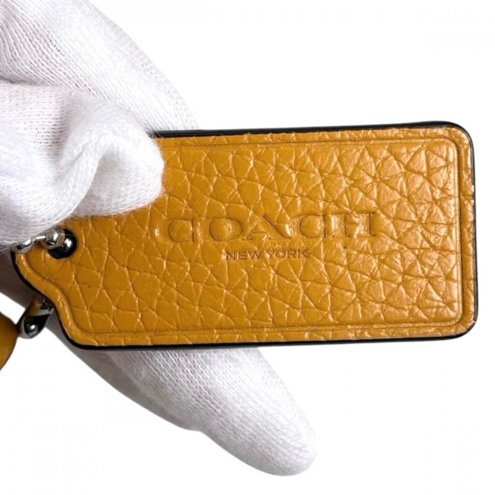 COACH コーチ ショルダーバッグ ベック CM335 ペブルレザー イエロー シルバー金具 レディース【中古品】