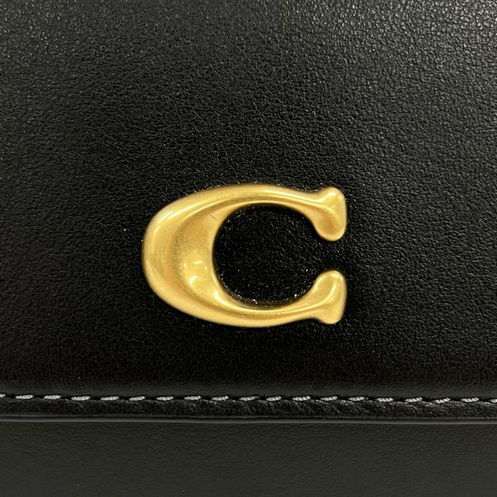 COACH コーチ ショルダーバッグ チェーン CAN90 レザー ブラック 黒 ゴールド金具 レディース【中古品】