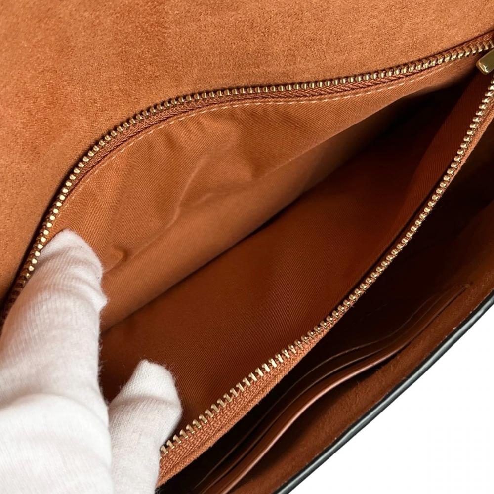 COACH コーチ ショルダーバッグ チェーン CAN90 レザー ブラック 黒 ゴールド金具 レディース【中古品】