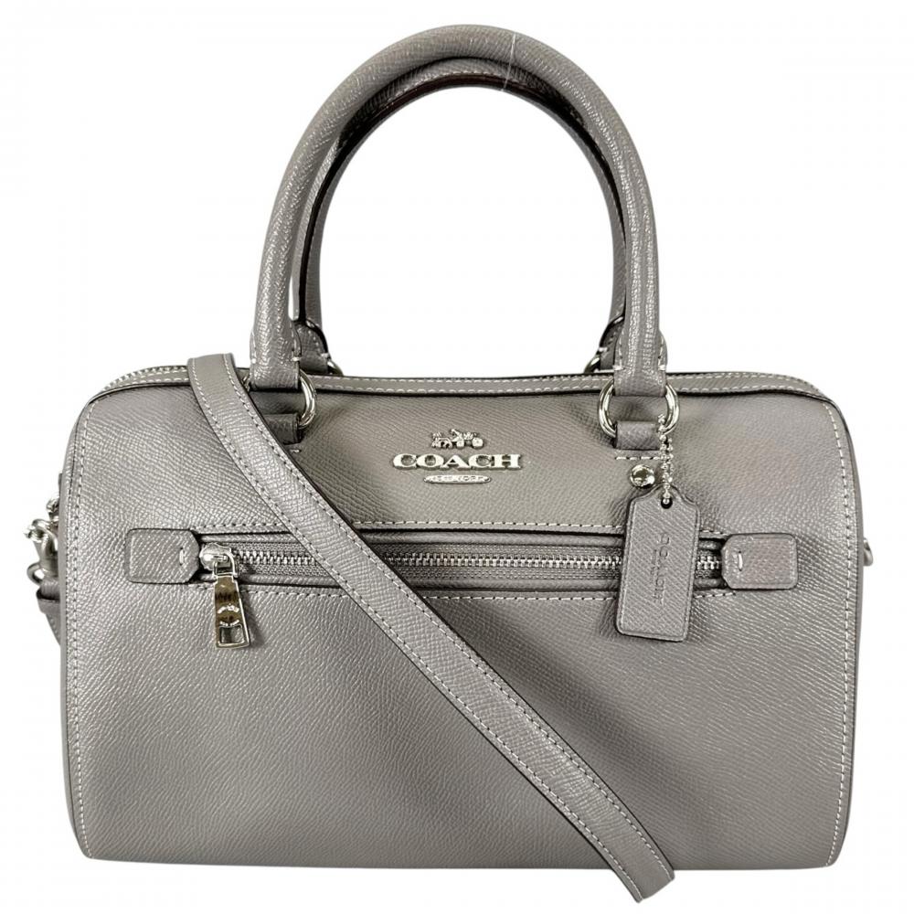 COACH コーチ ハンドバッグ ローアンサッチェル 2WAY ミニボストン F79946 レザー グレー シルバー金具 レディース【中古品】