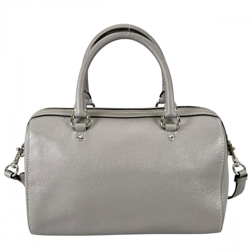 COACH コーチ ハンドバッグ ローアンサッチェル 2WAY ミニボストン F79946 レザー グレー シルバー金具 レディース【中古品】