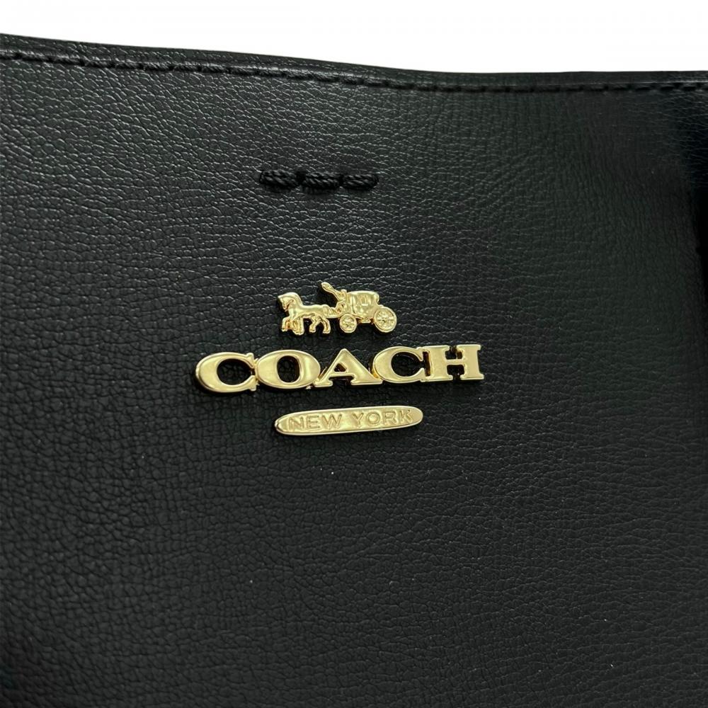 COACH コーチ 2WAY ミニアベニュー キャリーオール ハンドバッグ ショルダーバッグ F73277 レザー ネイビー 紺 レディース【中古品】