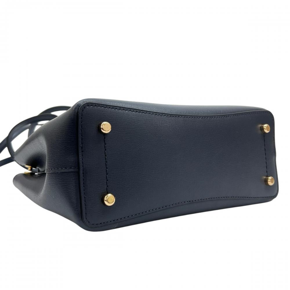COACH コーチ 2WAY ミニアベニュー キャリーオール ハンドバッグ ショルダーバッグ F73277 レザー ネイビー 紺 レディース【中古品】