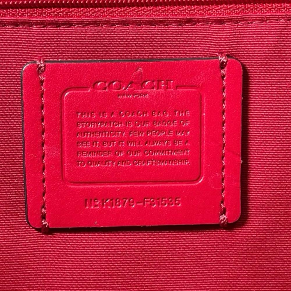 COACH コーチ トートバッグ アベニュー コーチロゴ バイカラー F31535 ブラック 黒 レッド 赤 レディース【中古品】