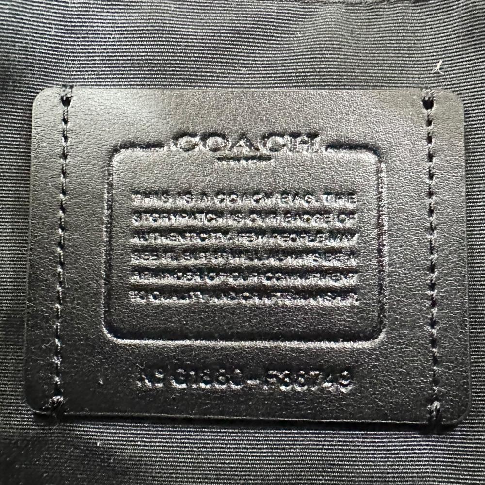 COACH コーチ ボディバッグ シグネチャー グラハム ユーティリティ ウエストポーチ F38749 PVCコーティングキャンバス グレー ブラック/ゴールド金具 メンズ【中古品】