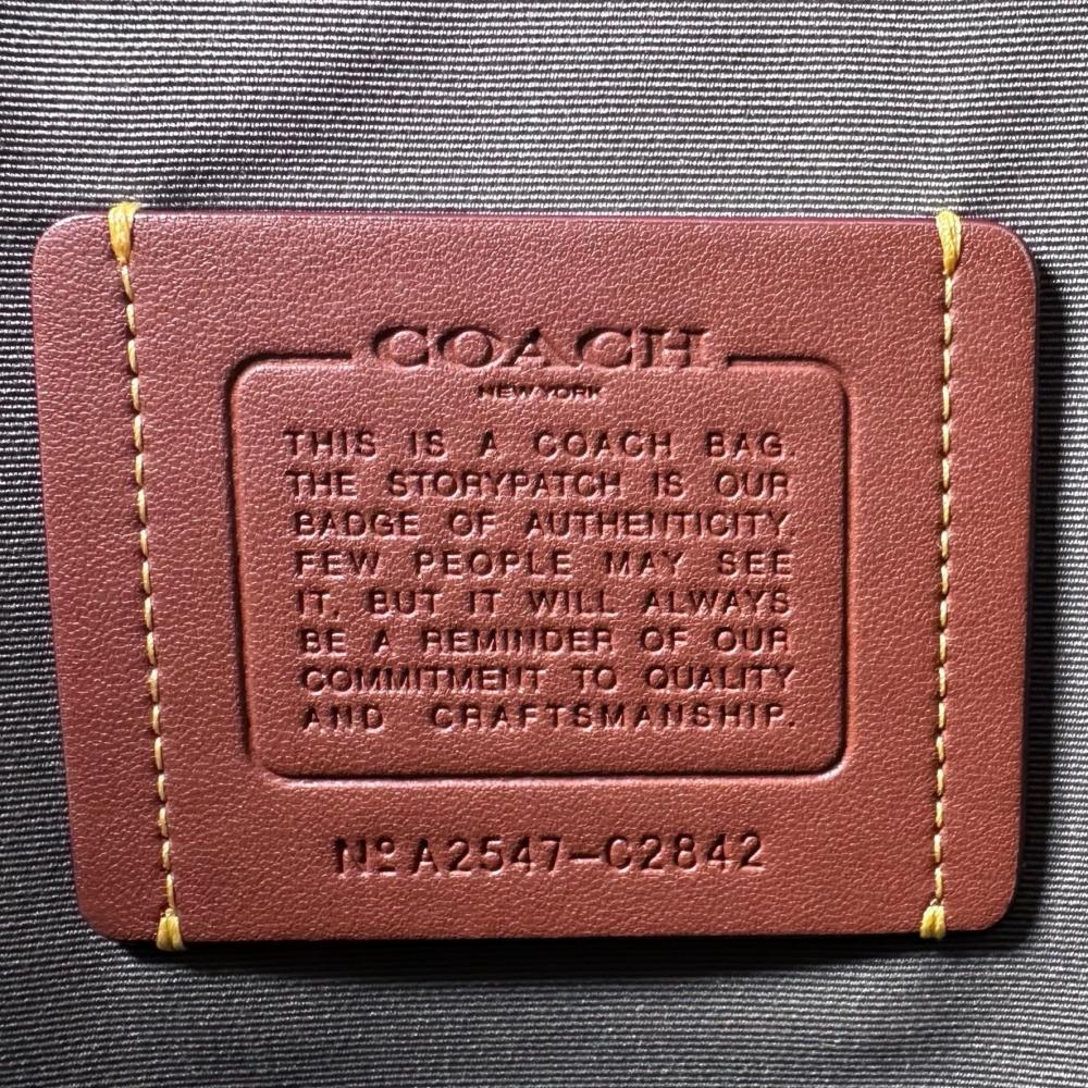 COACH コーチ ショルダーバッグ トート ２WAY 大容量 C2842 レザー グレー シルバー金具 メンズ【中古品】